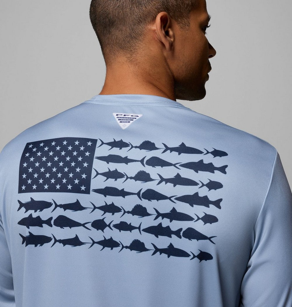 Men's Long Sleeve Fishing Shirt - Blue Navy