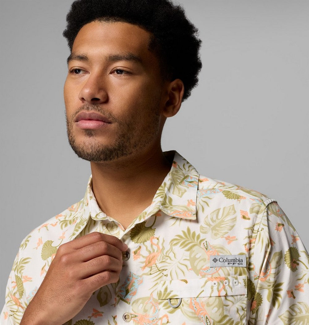 Men's Short-Sleeve Cotton Camp Shirt - Gray