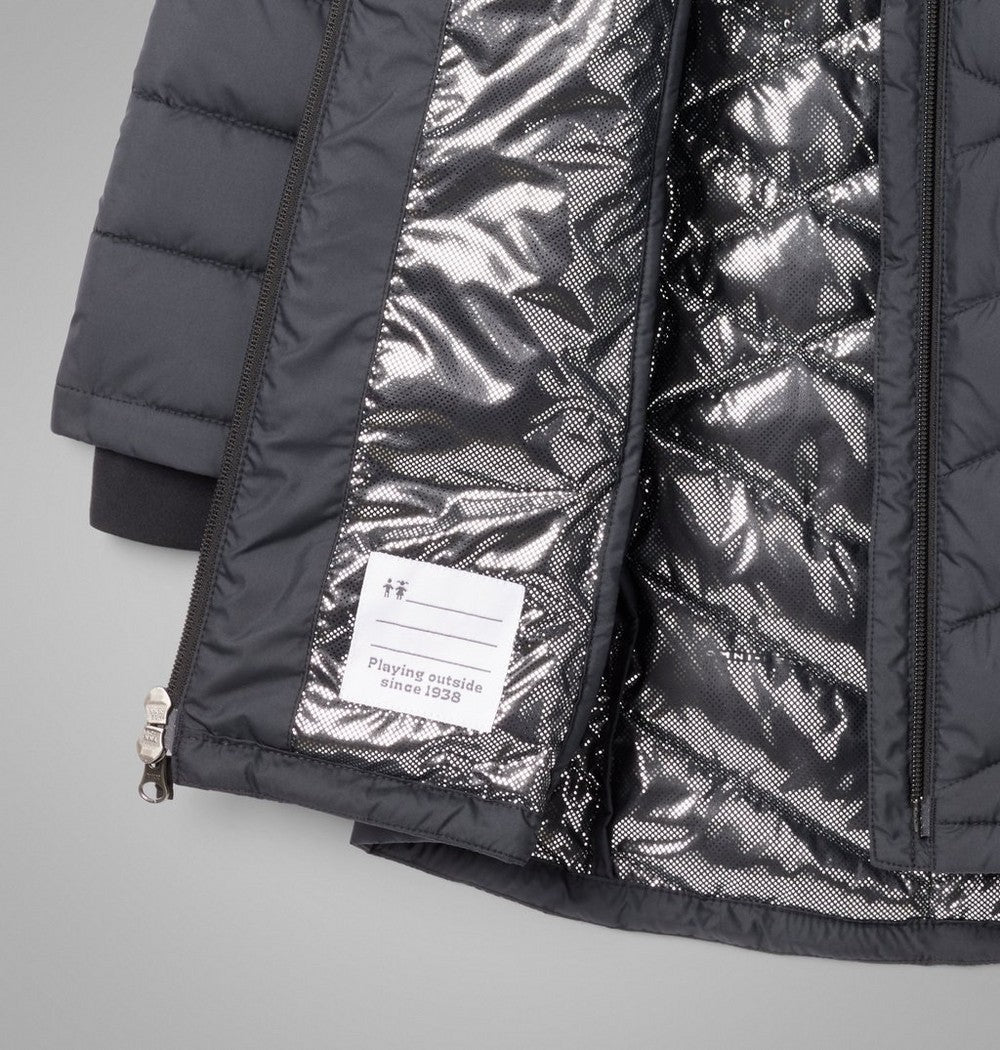 Girls' Long Insulated Hooded Jacket - Wine