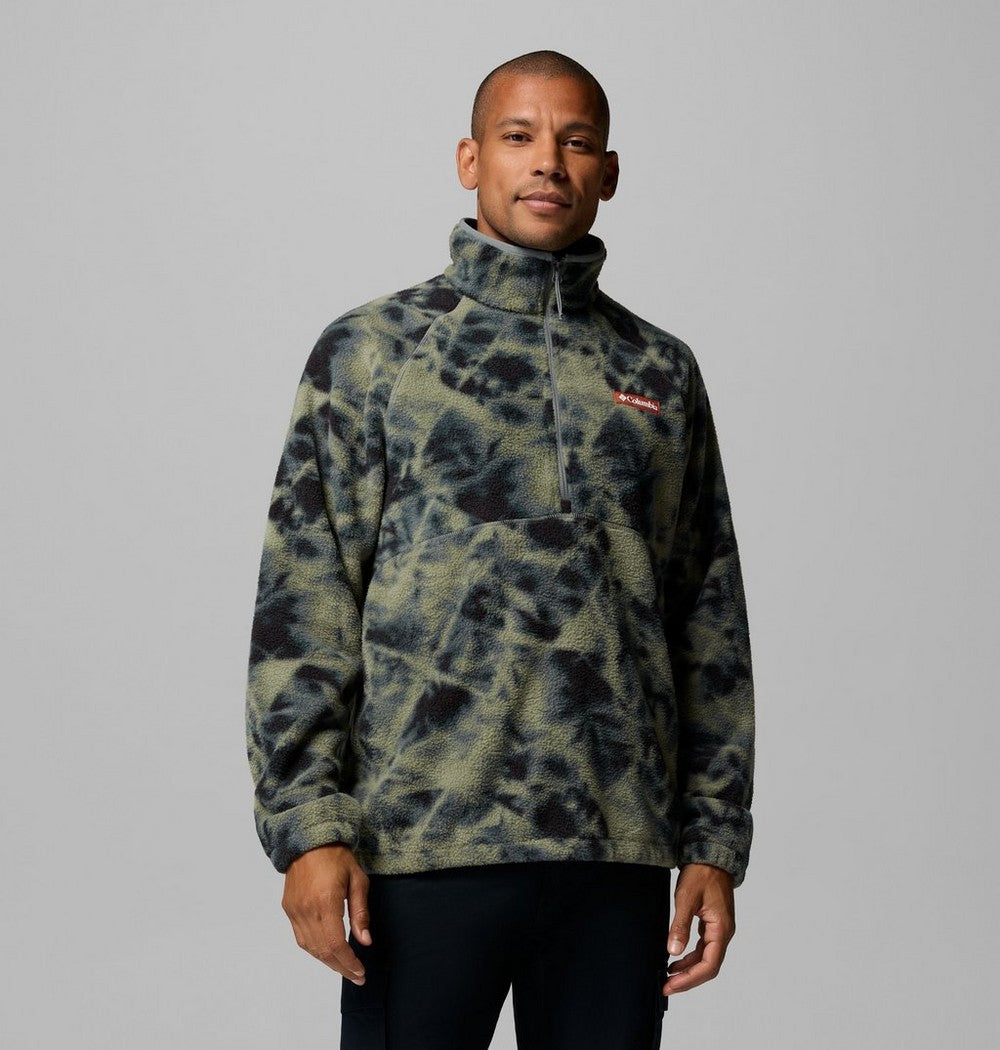 Men's Printed Fleece Half-Zip Pullover - Sage
