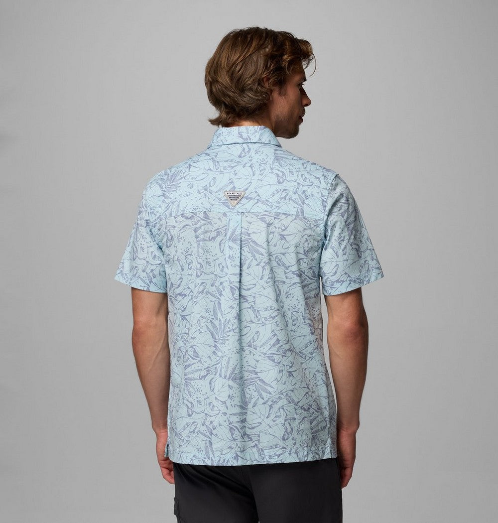 Men's Short-Sleeve Cotton Camp Shirt - Gray