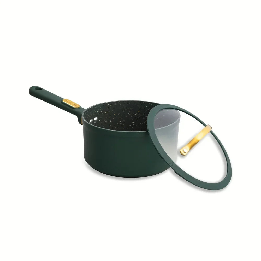 Thyme & Table Non-Stick 12-Piece Granite Cookware Set, Hunter Green