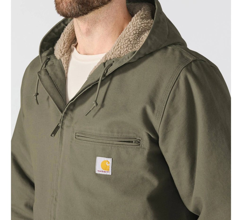 Men's Sherpa-Lined Cotton Canvas Jacket - Gravel