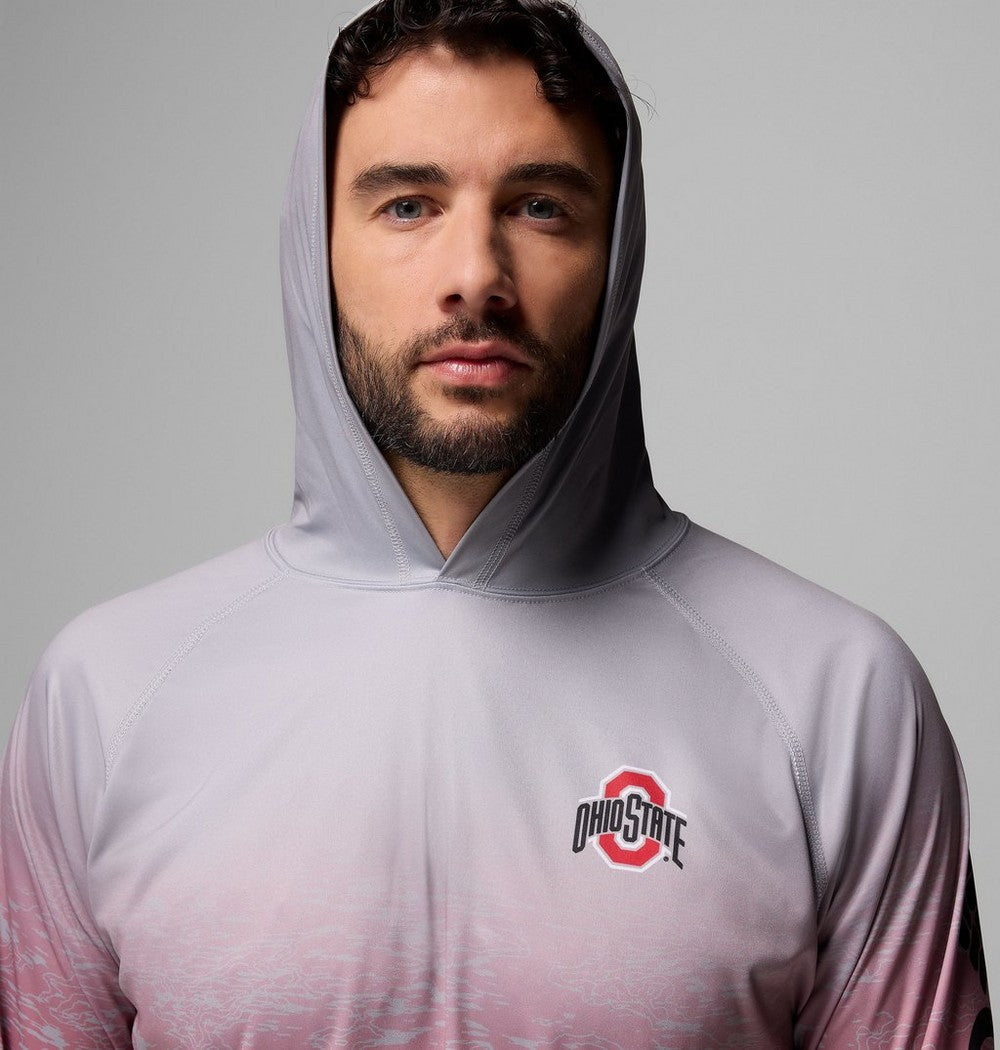 Men's UPF 50 Fishing Hoodie - Black Red