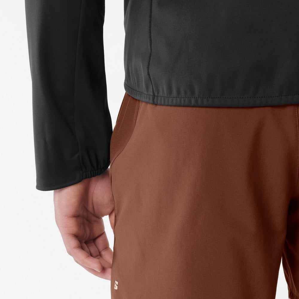 Men's Wind-Resistant Running Softshell Jacket - Black