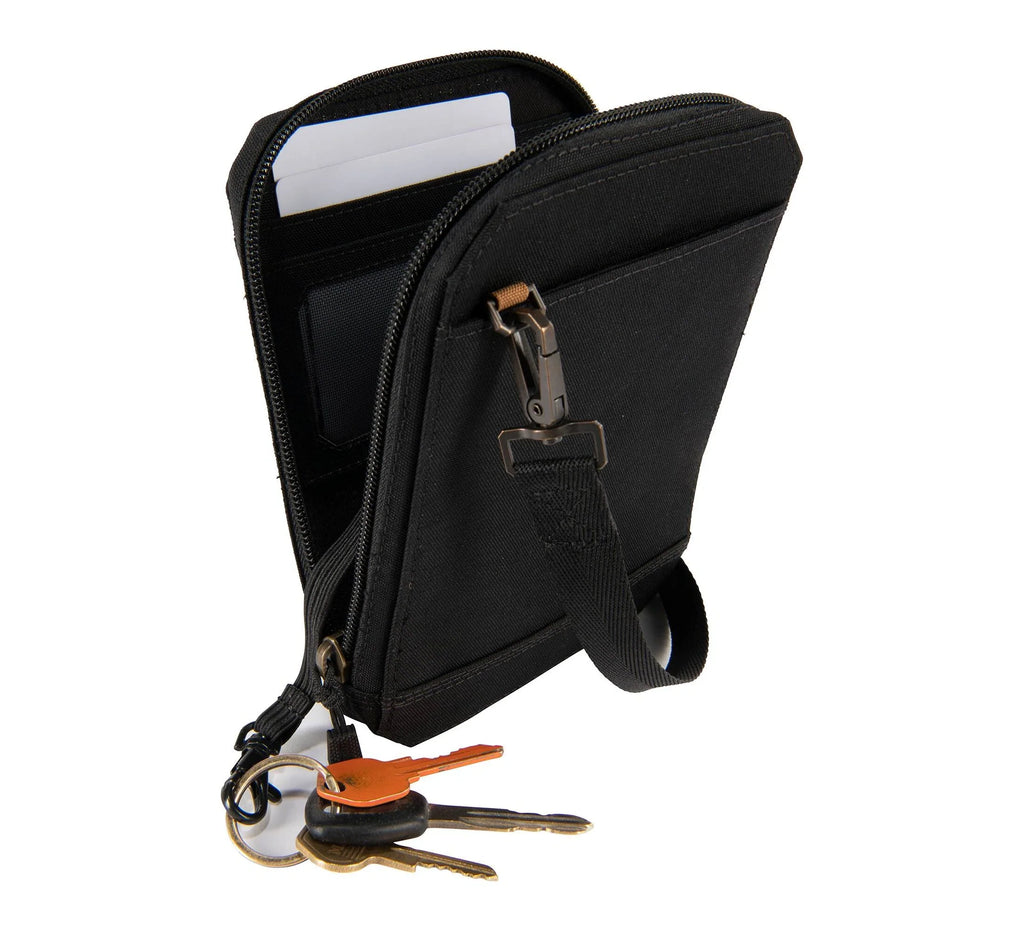 Nylon Crossbody Wallet - Black