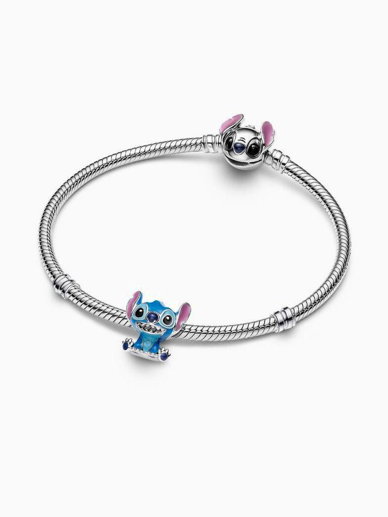 Blue Alien Character Silver Charm