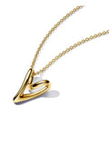 Gold-Plated Organic Heart Pendant Necklace