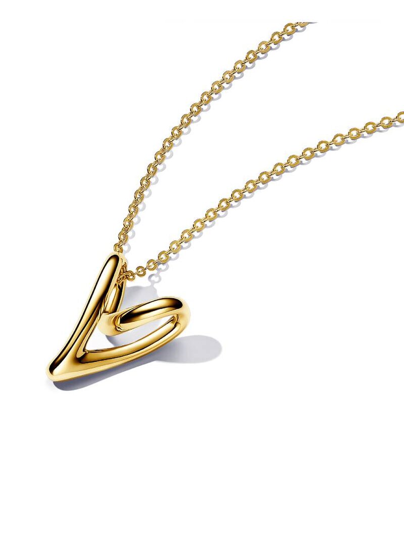 Gold-Plated Organic Heart Pendant Necklace