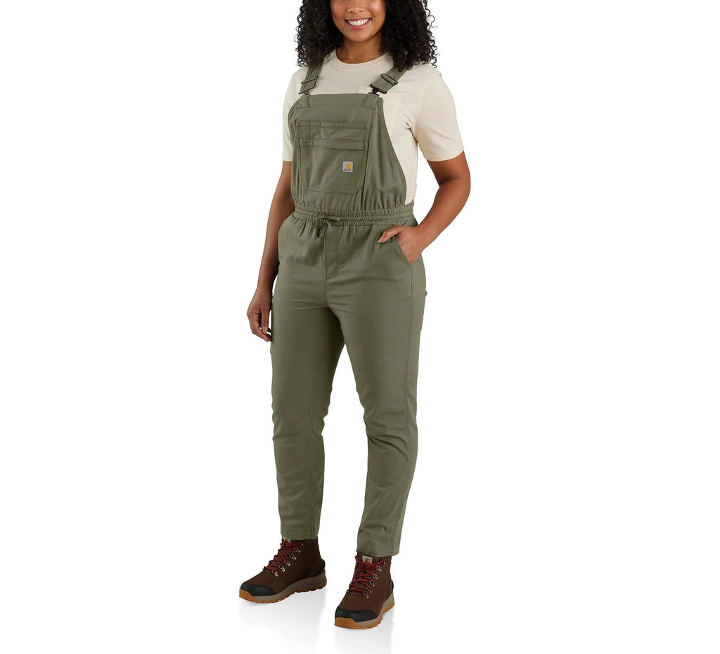 Women's Stretch Ripstop Bib Overalls - Olive