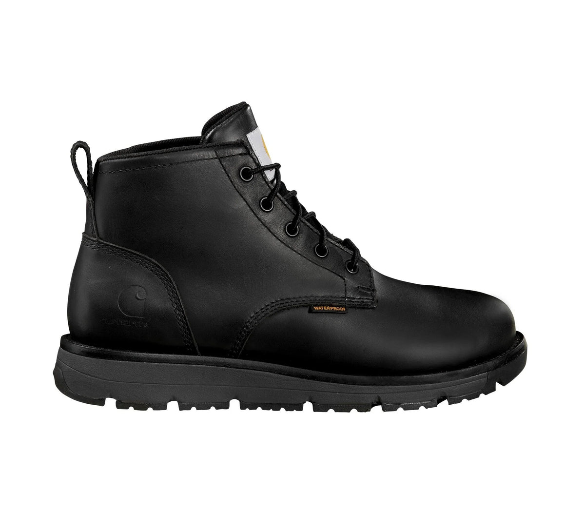 Waterproof Steel Toe Wedge Work Boot - Black