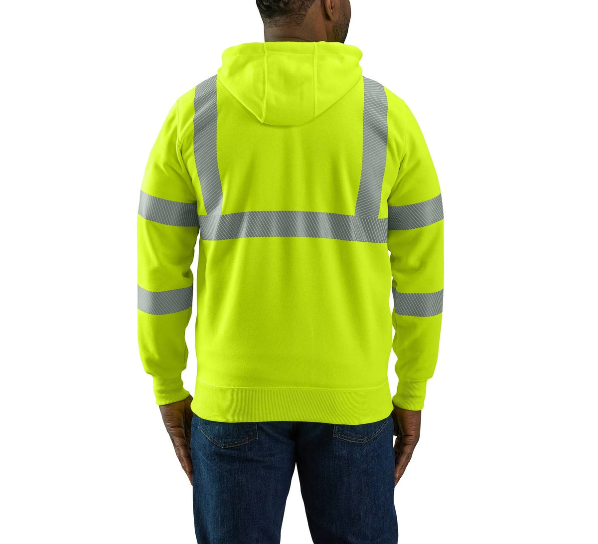 Men's High-Visibility Hooded Sweatshirt - Lime