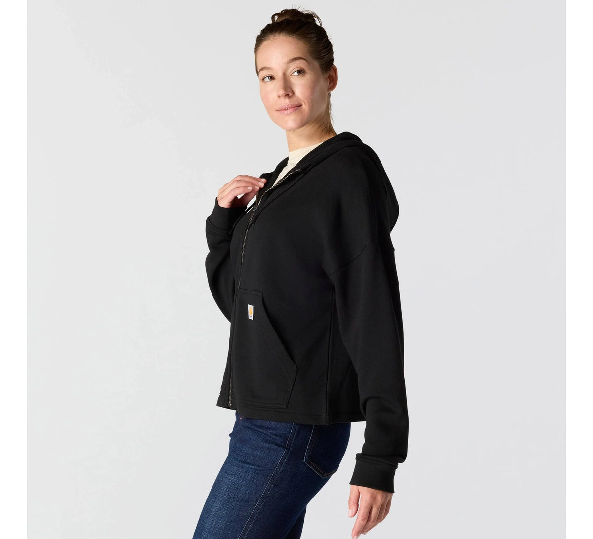 Women's Full-Zip Lyocell Blend Hooded Sweatshirt