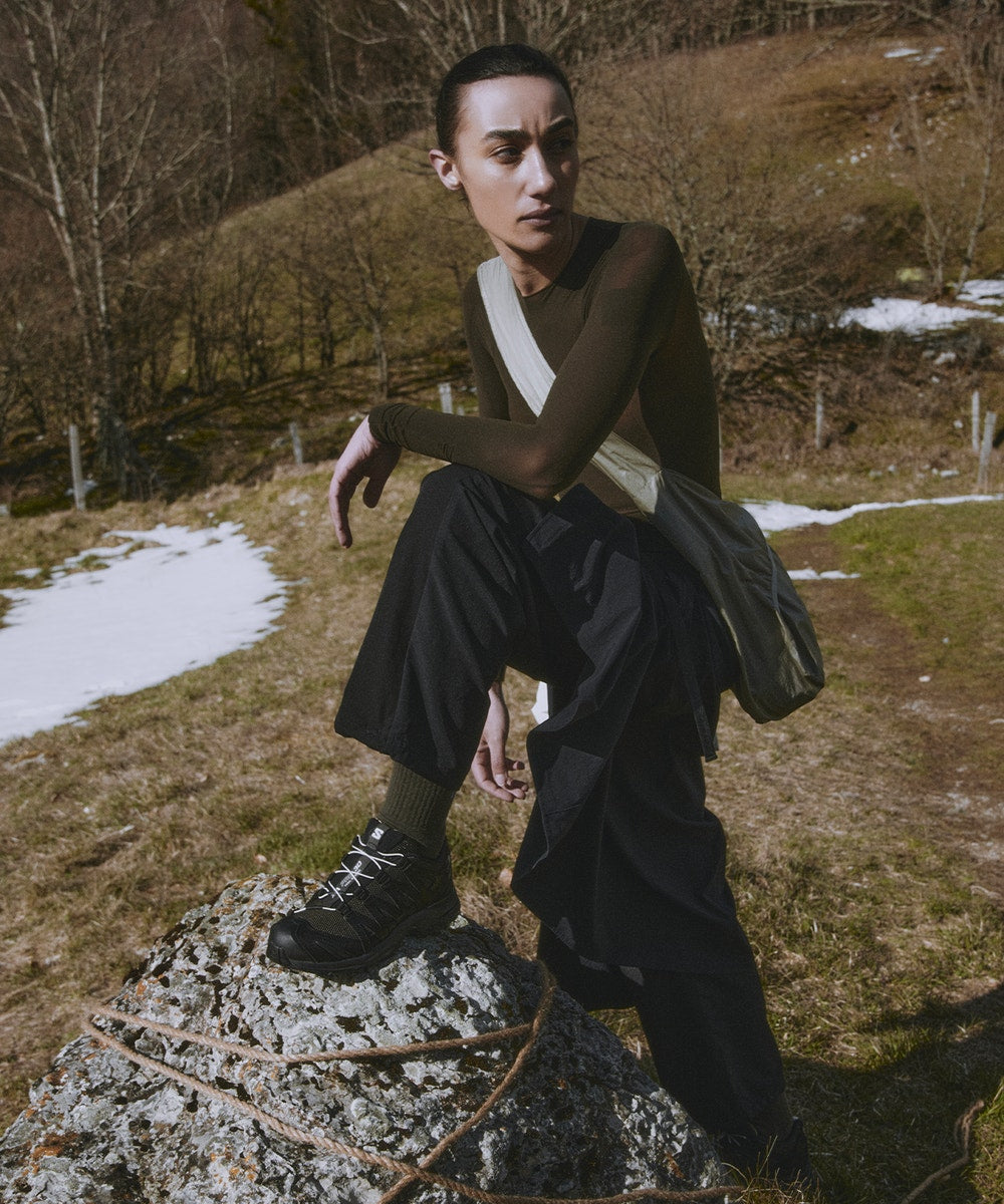 Leather And Mesh Trail-Inspired Sneakers