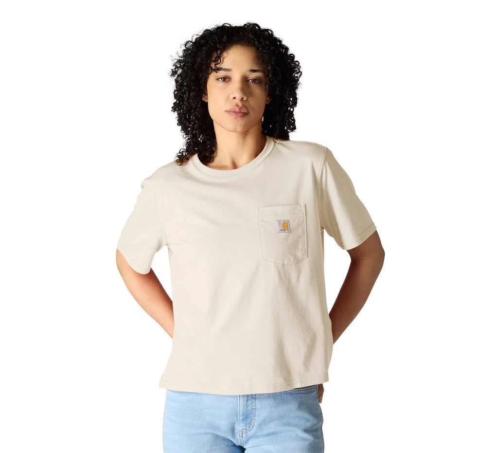Women's Loose Lyocell Blend Pocket T-Shirt - Pink