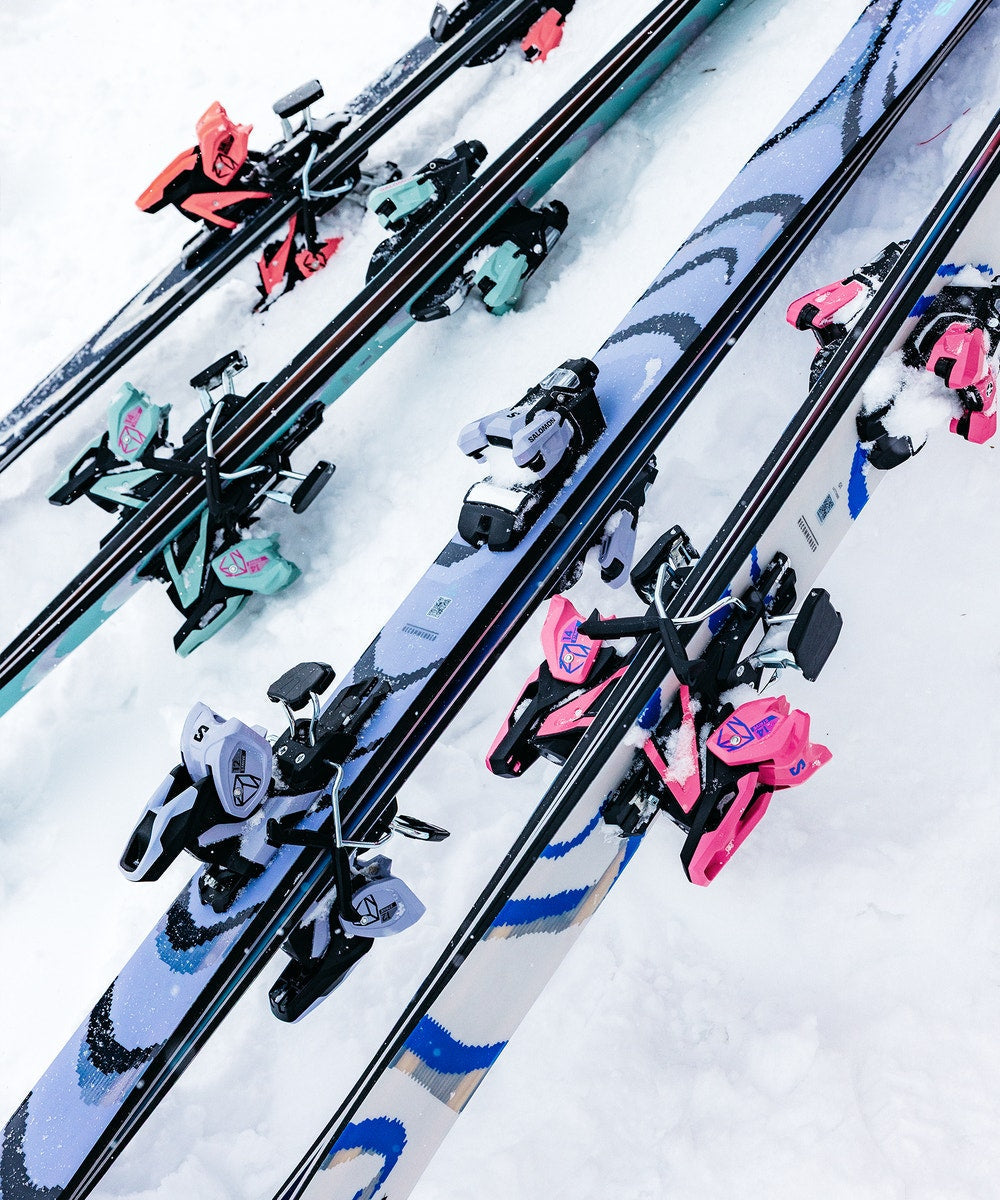 All-Mountain Alpine Ski Bindings - Black/Orange