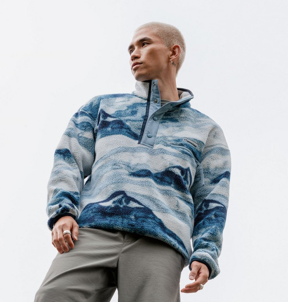 Men's Printed Half-Snap Fleece Pullover