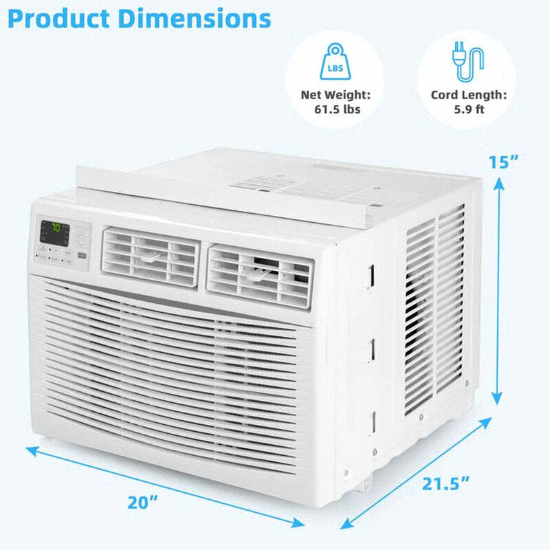 10000 BTU Quiet Window Air Conditioner With Remote, Eco Mode And Dehumidifier