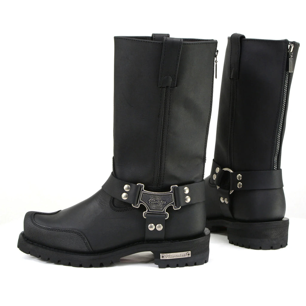 Men's Harness Motorcycle Boots - Black