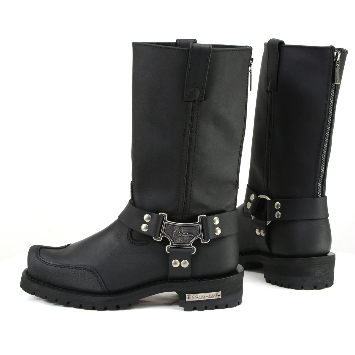 Men's Harness Motorcycle Boots - Black