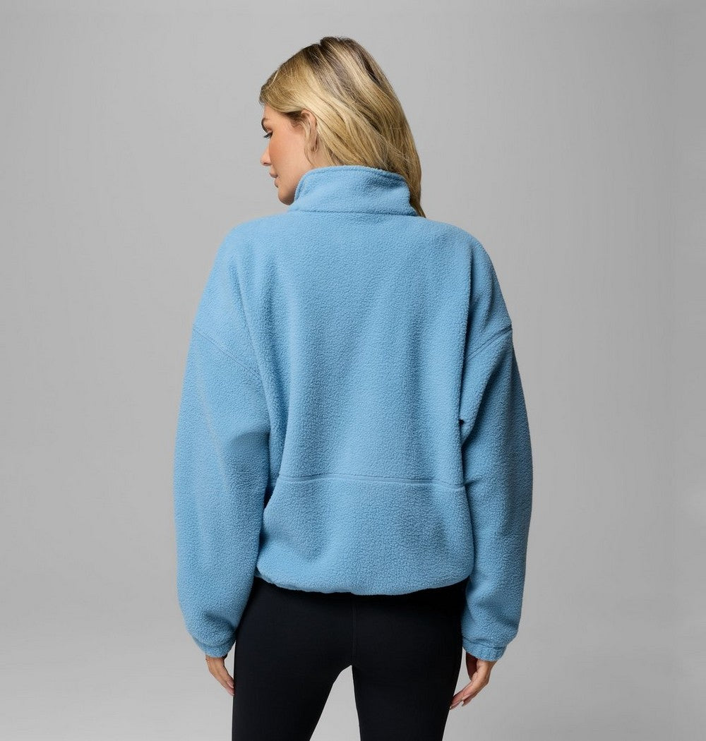 Women's Fleece Half-Zip Pullover - Blue Grey