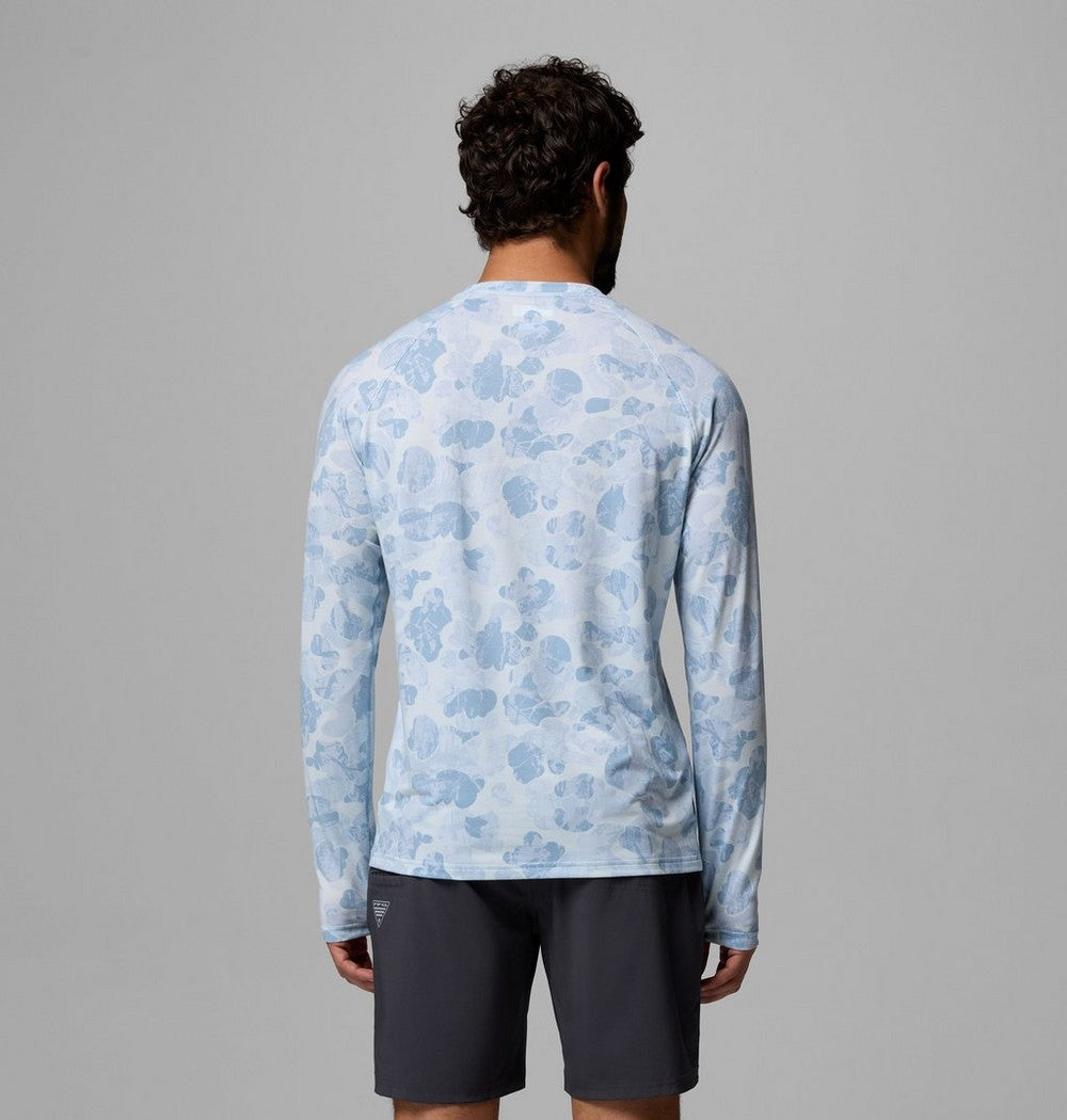Men's Printed Long-Sleeve Fishing Shirt - Gray