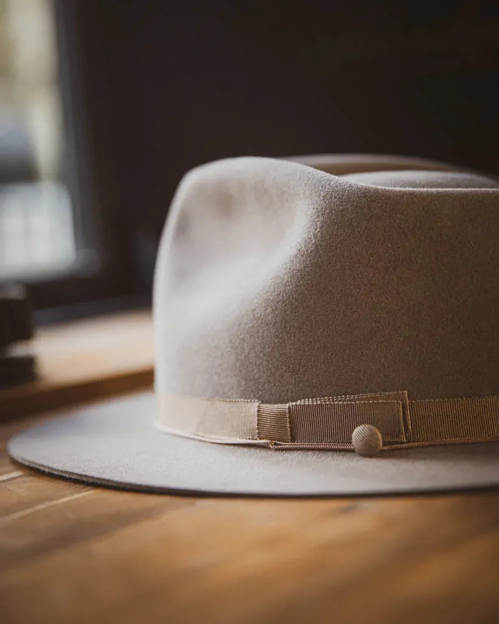 Bespoke Handmade Fedora - Special Hat Band-Beige-White