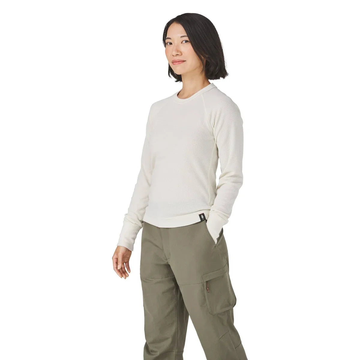 Waffle Knit Long Sleeve T-Shirt - Turtledove