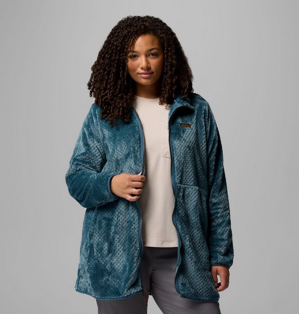 Women's Plus Long Full-Zip Fleece Jacket - Blue