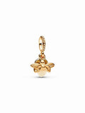 Glow Glass Insect Dangle Charm - Gold