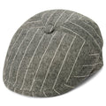 Grey & White Striped Moda Flat Cap