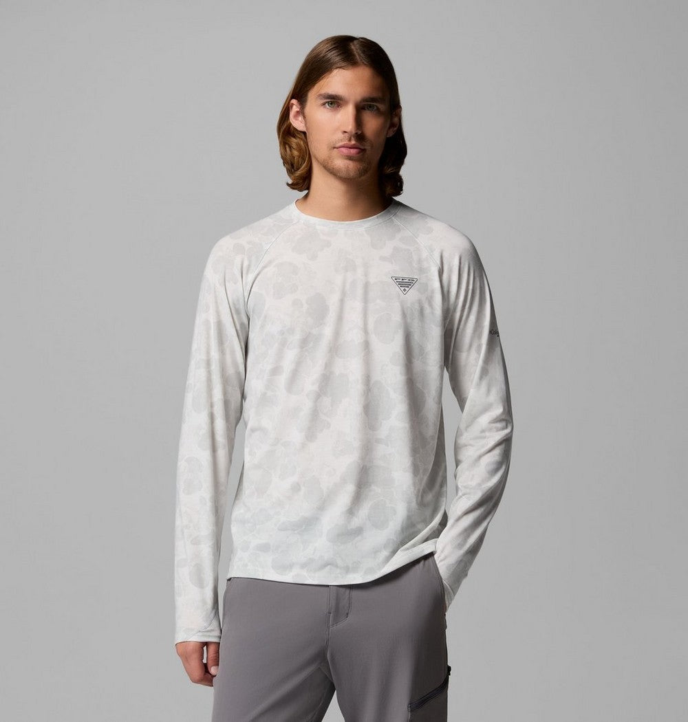 Men's Printed Long-Sleeve Fishing Shirt - Gray