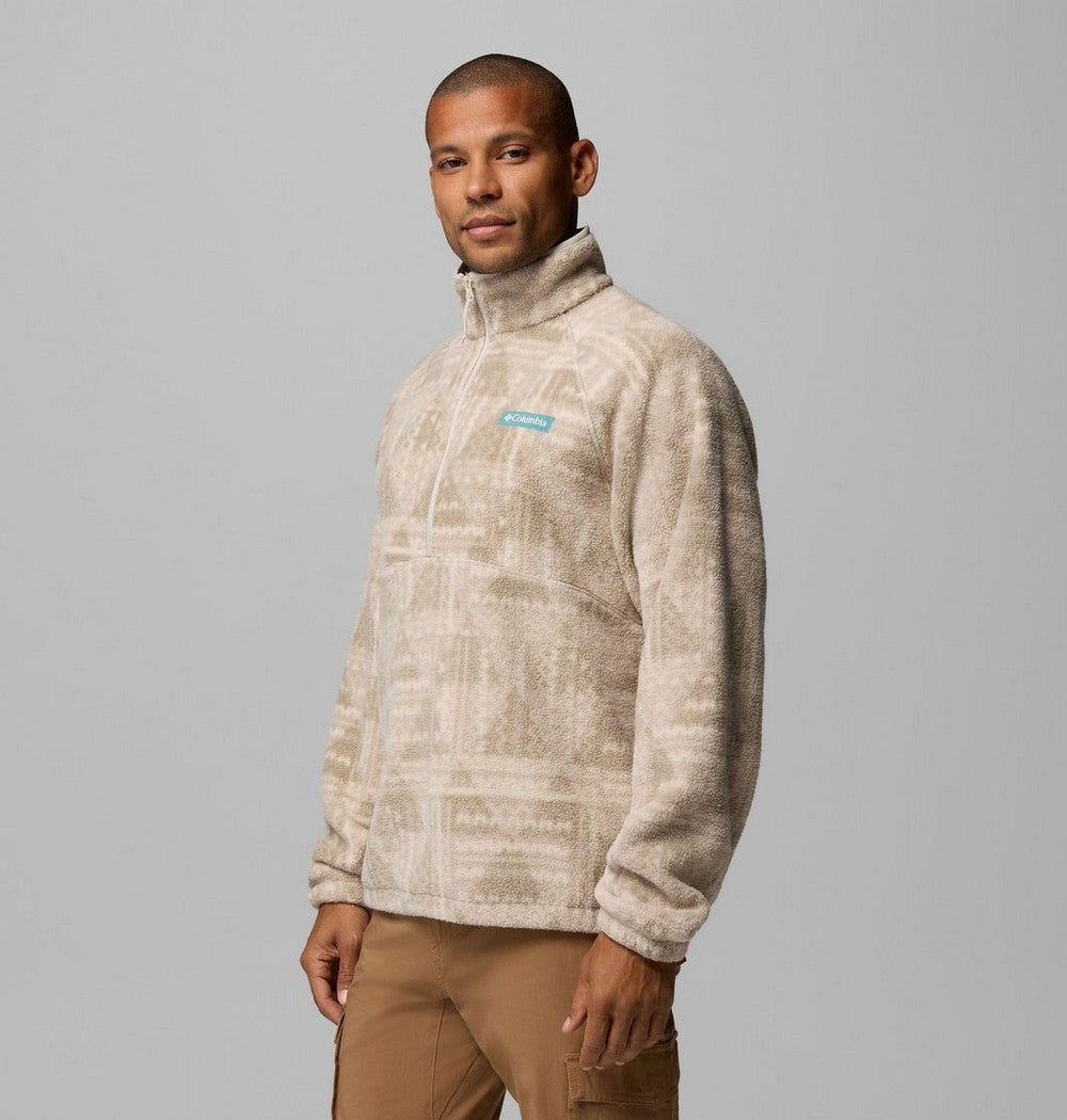 Men's Printed Fleece Half-Zip Pullover - Sage