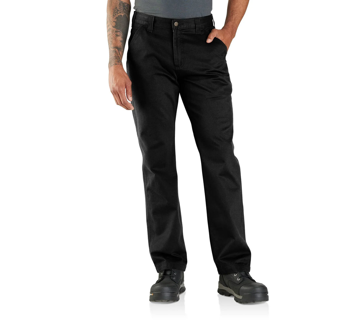 Men's Relaxed Straight Twill Work Pants - Black