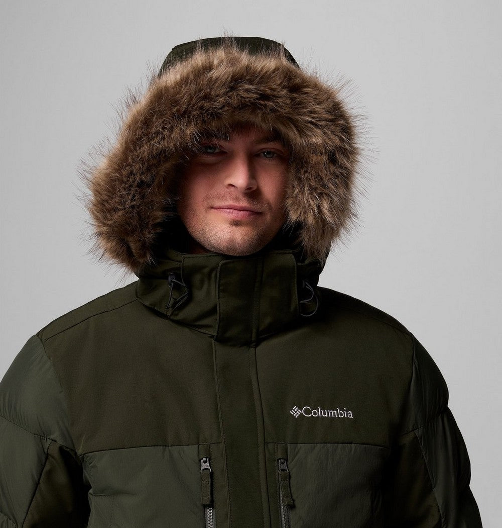 Men's Hooded Insulated Parka - Brown Black