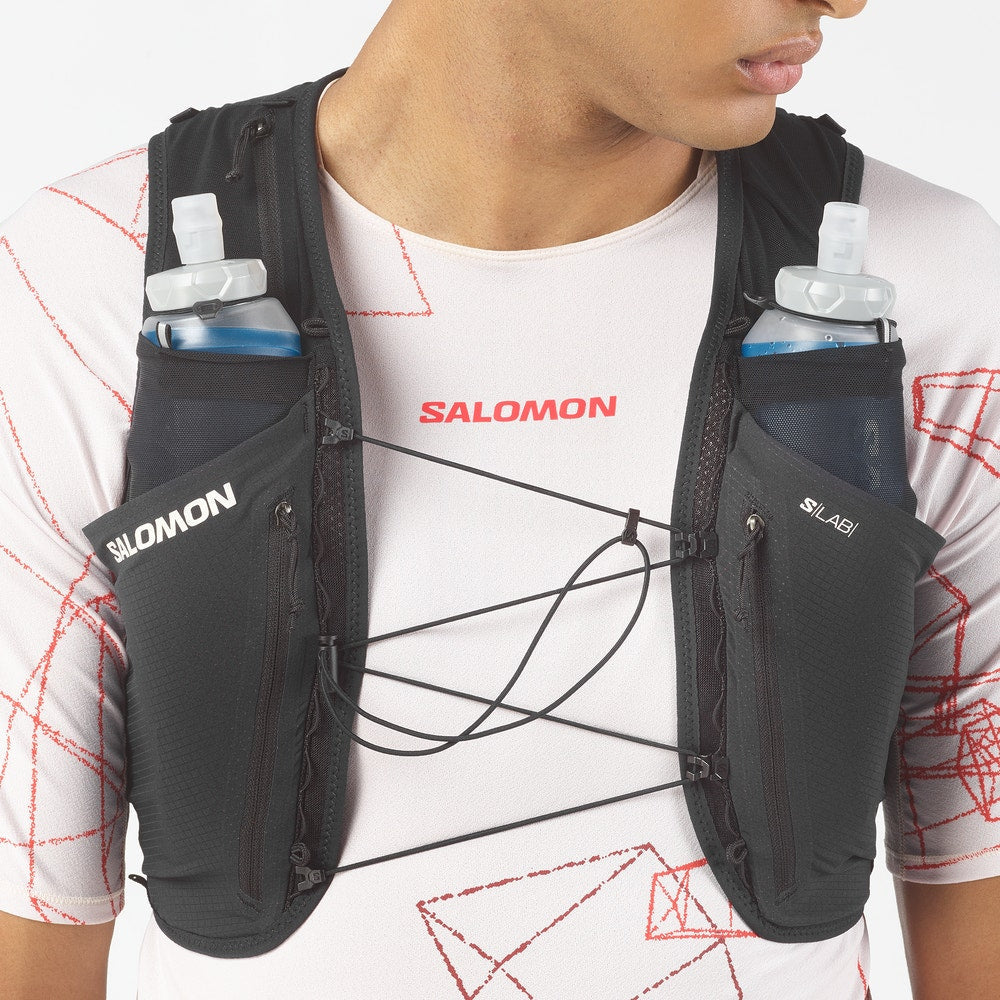 Running Hydration Vest With Flasks - Red/Black