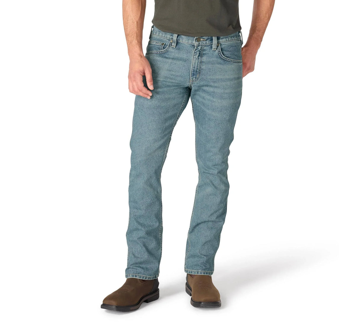 Men's Relaxed Bootcut Stretch Jeans - Blue