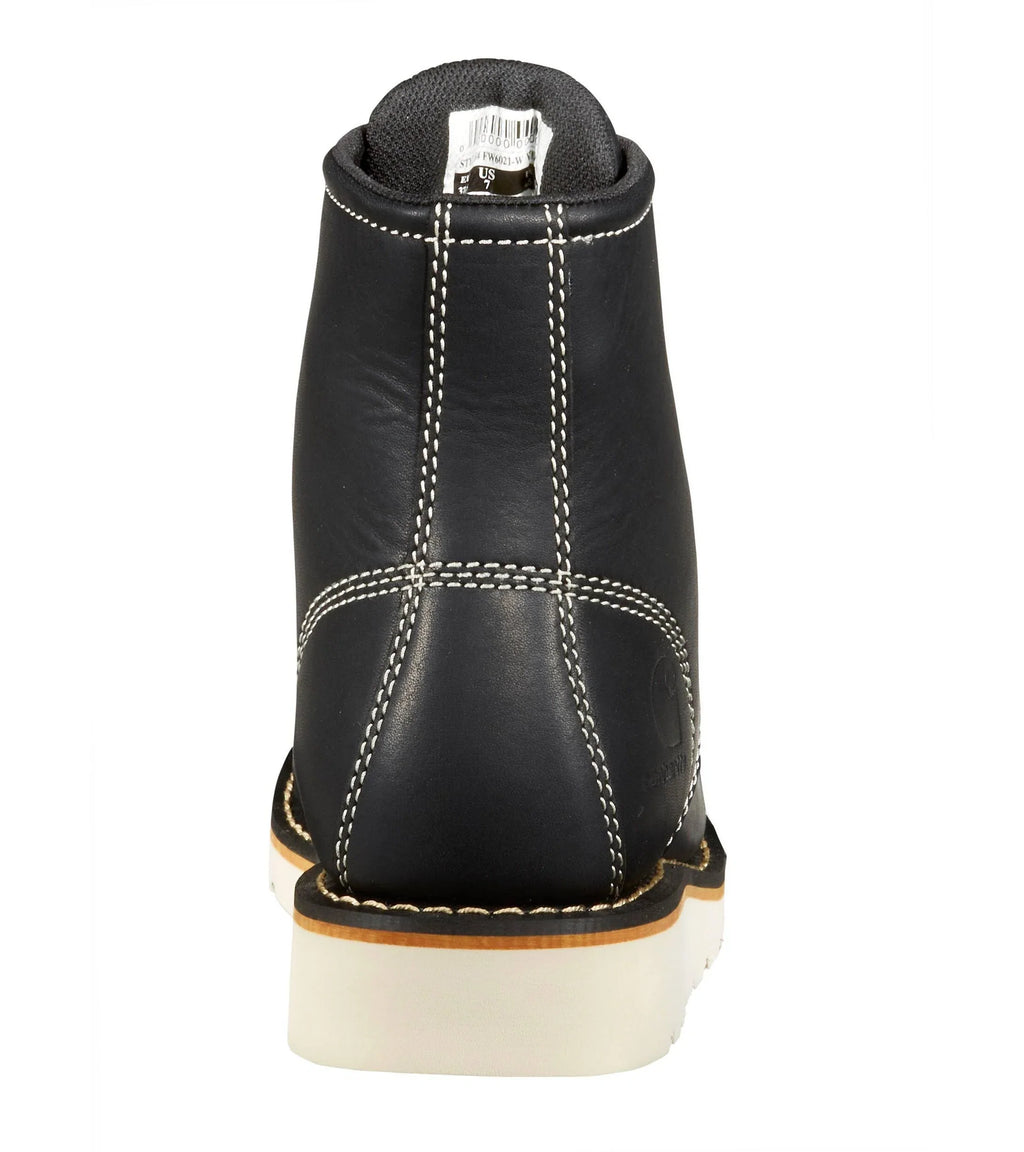 Women's 6-Inch Waterproof Moc Toe Wedge Boot - Black
