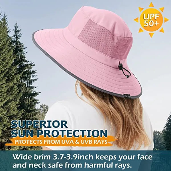 Sun Hat For Men/Women, Waterproof Wide Brim Bucket Hat Foldable Boonie Hat For Fishing Hiking Garden Safari Beach Upf 50/Waterproof