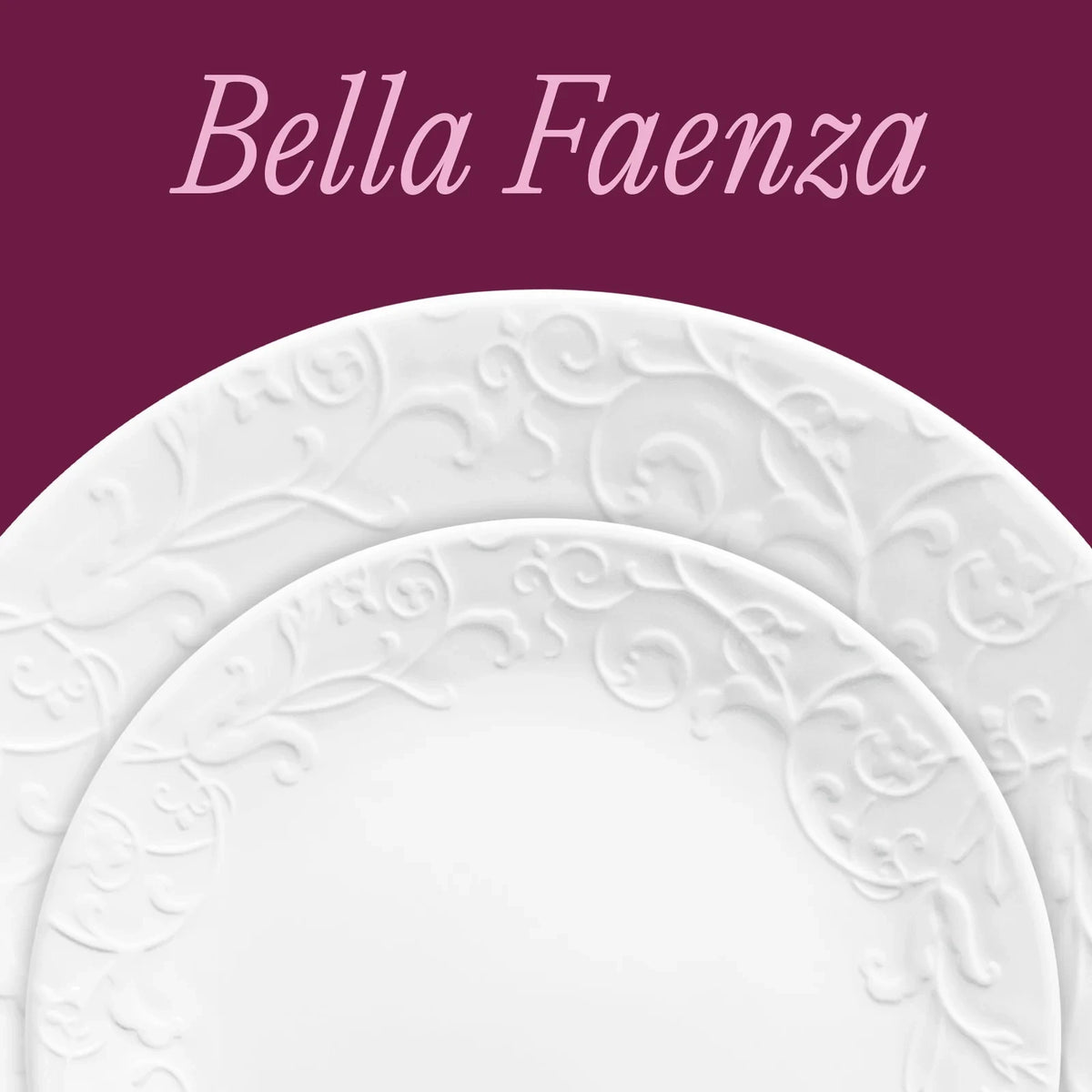 18-Piece Embossed White Dinnerware Set
