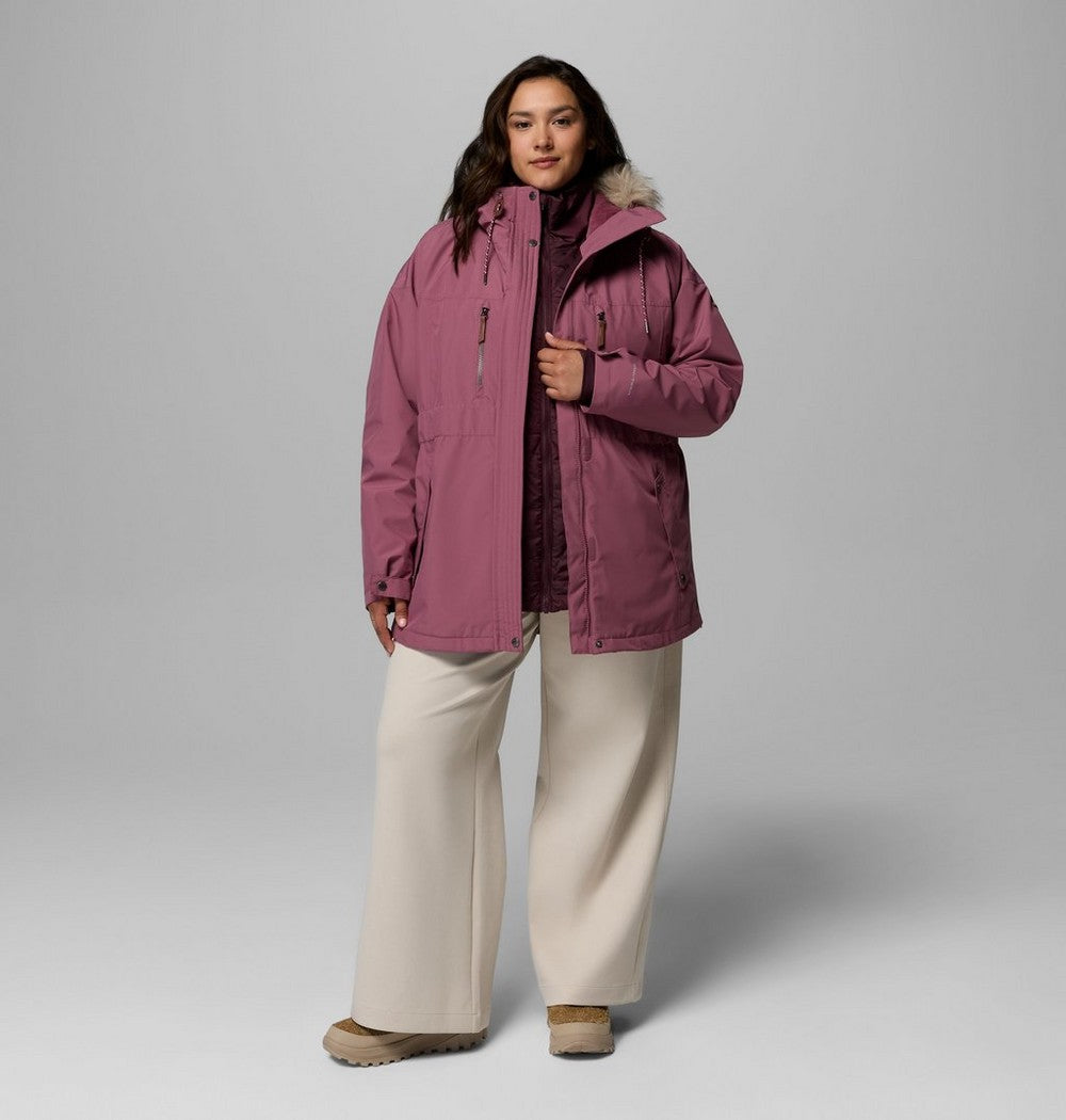 Women's Plus 3-In-1 Hooded Winter Jacket - Green