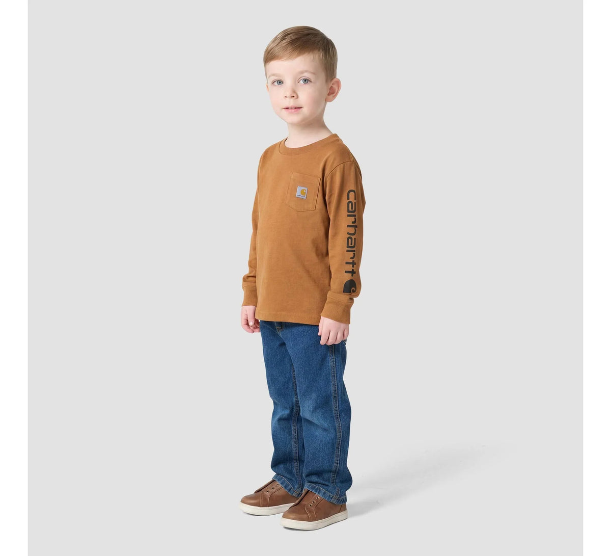Boys' Long-Sleeve Pocket T-Shirt - Brown