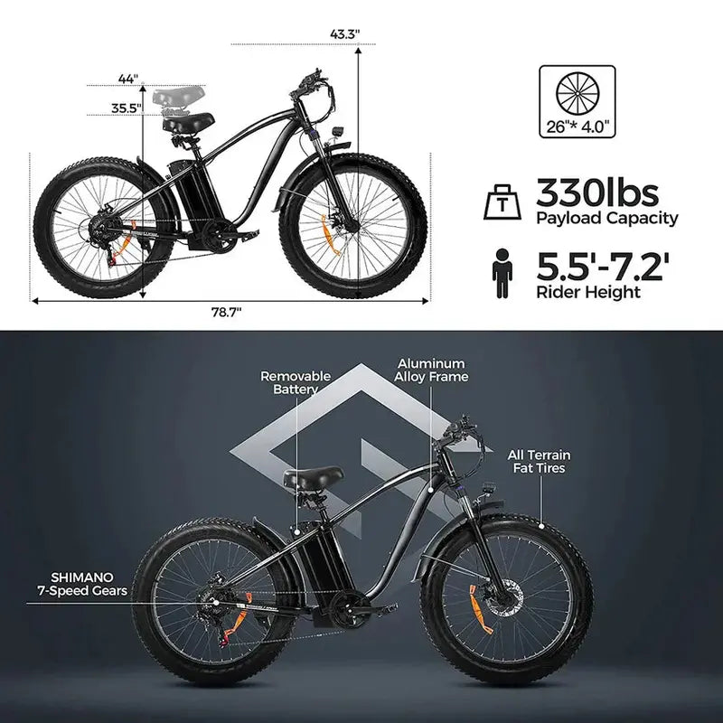 Electric Mountain Bike 48V/15Ah 750W