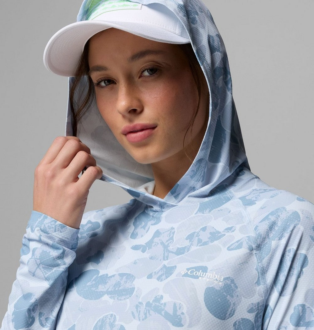Women's UPF 50 Sun Hoodie - Blue Print