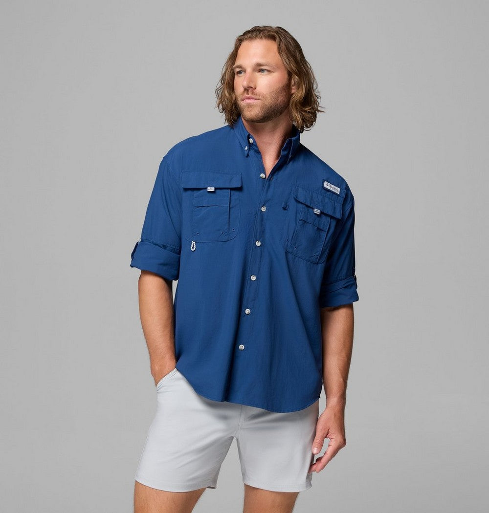 Men's Vented Long-Sleeve Fishing Shirt - Blue