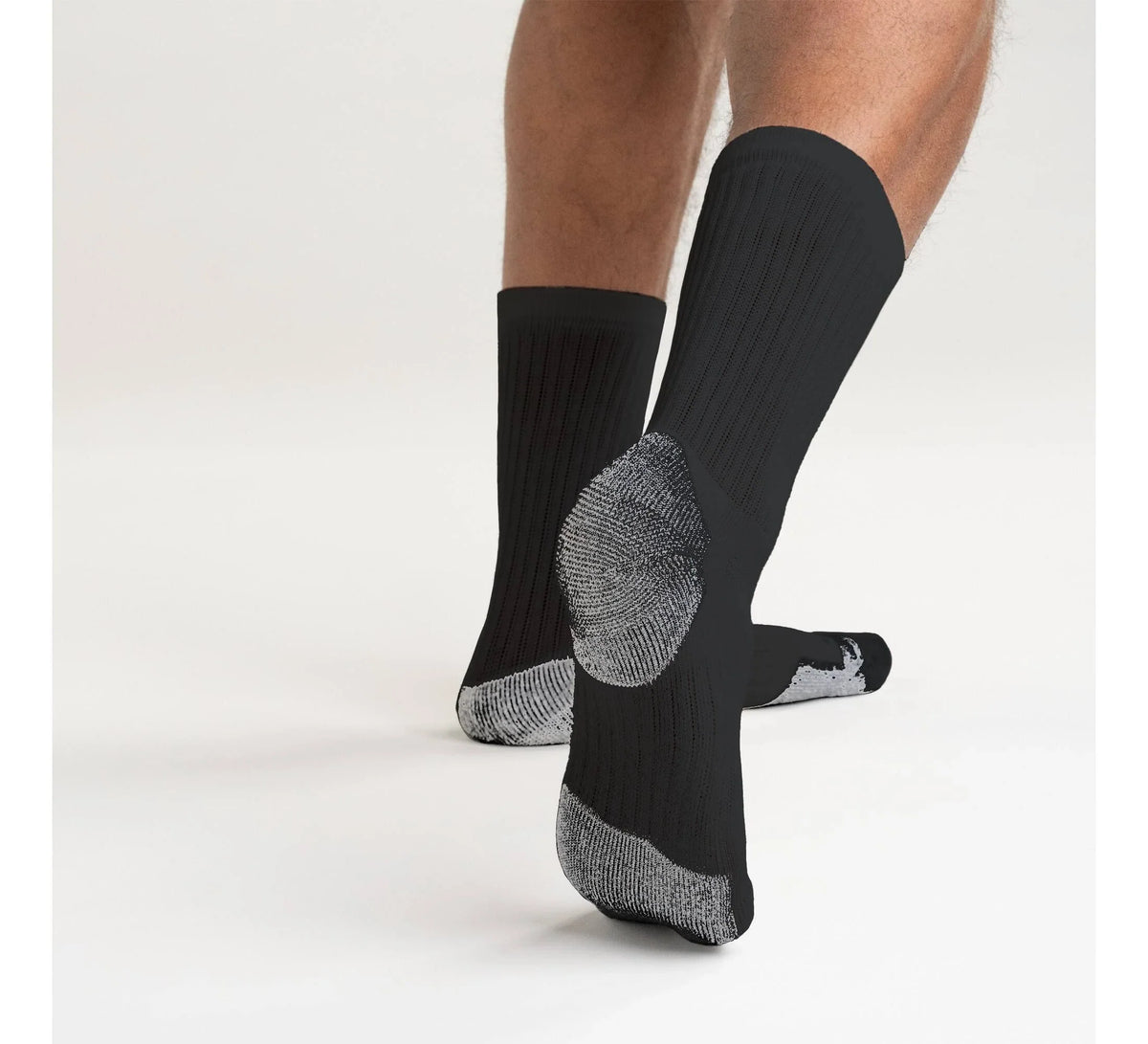 Midweight Cotton Blend Crew Socks - Black