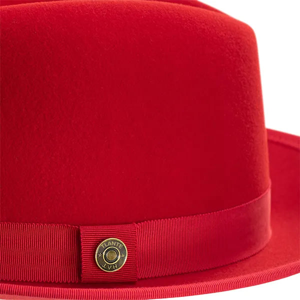 Classic Center-Creased Fedora-King (Rose Red)