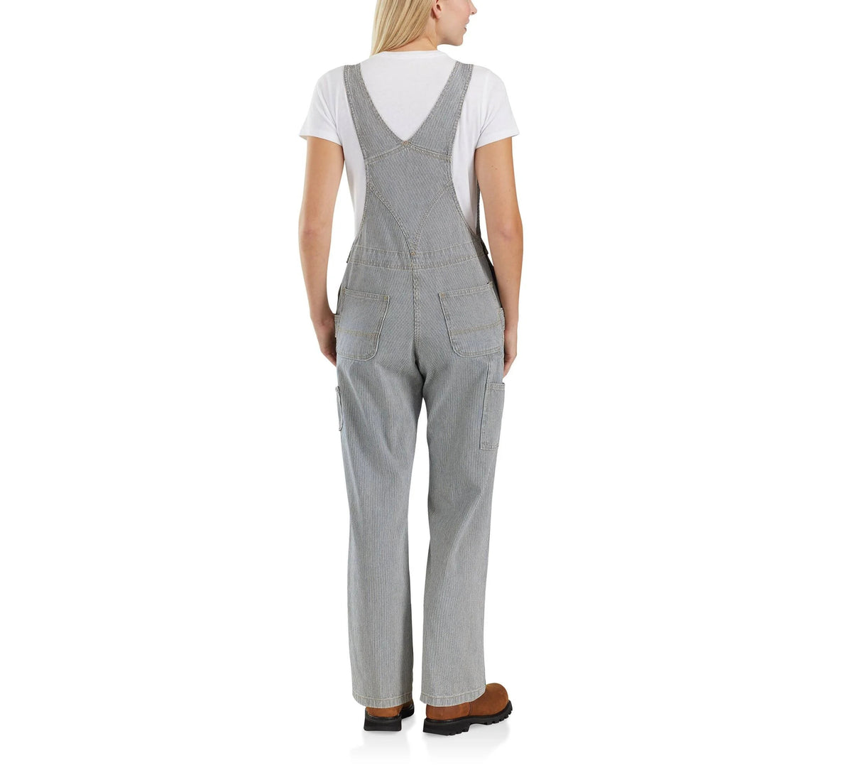 Women's Striped Cotton Twill Bib Overalls