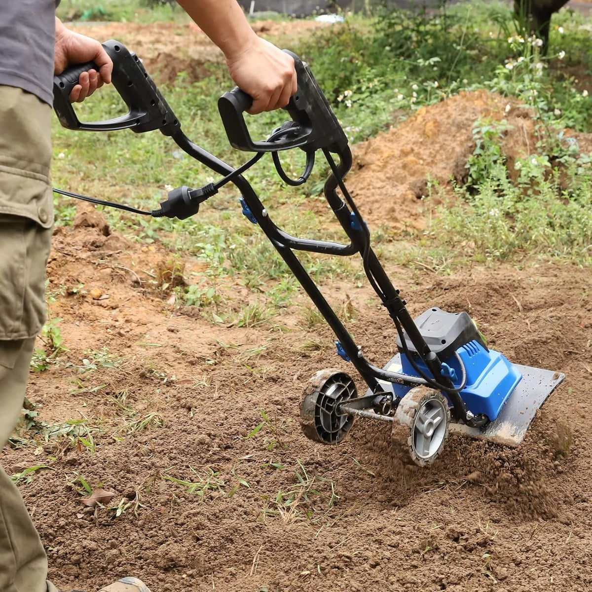 BILT HARD Electric Garden Tiller Cultivator 16 inch 13.5 Amp 6 Steel Tines