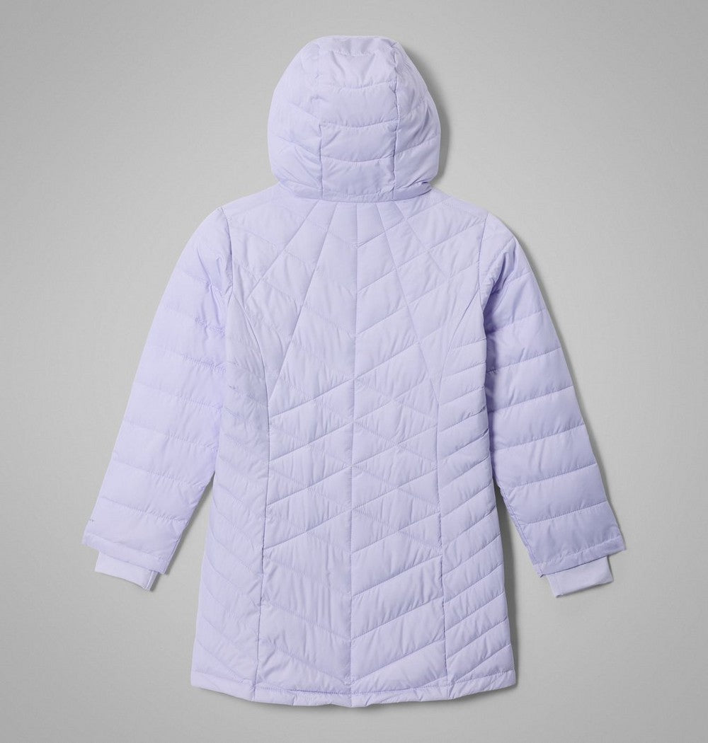 Girls' Long Insulated Hooded Jacket - Wine